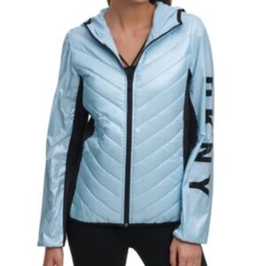 DKNY Women's Sky Blue Puffer Coat